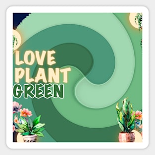 Flower Plant Green Geometric #66 Magnet